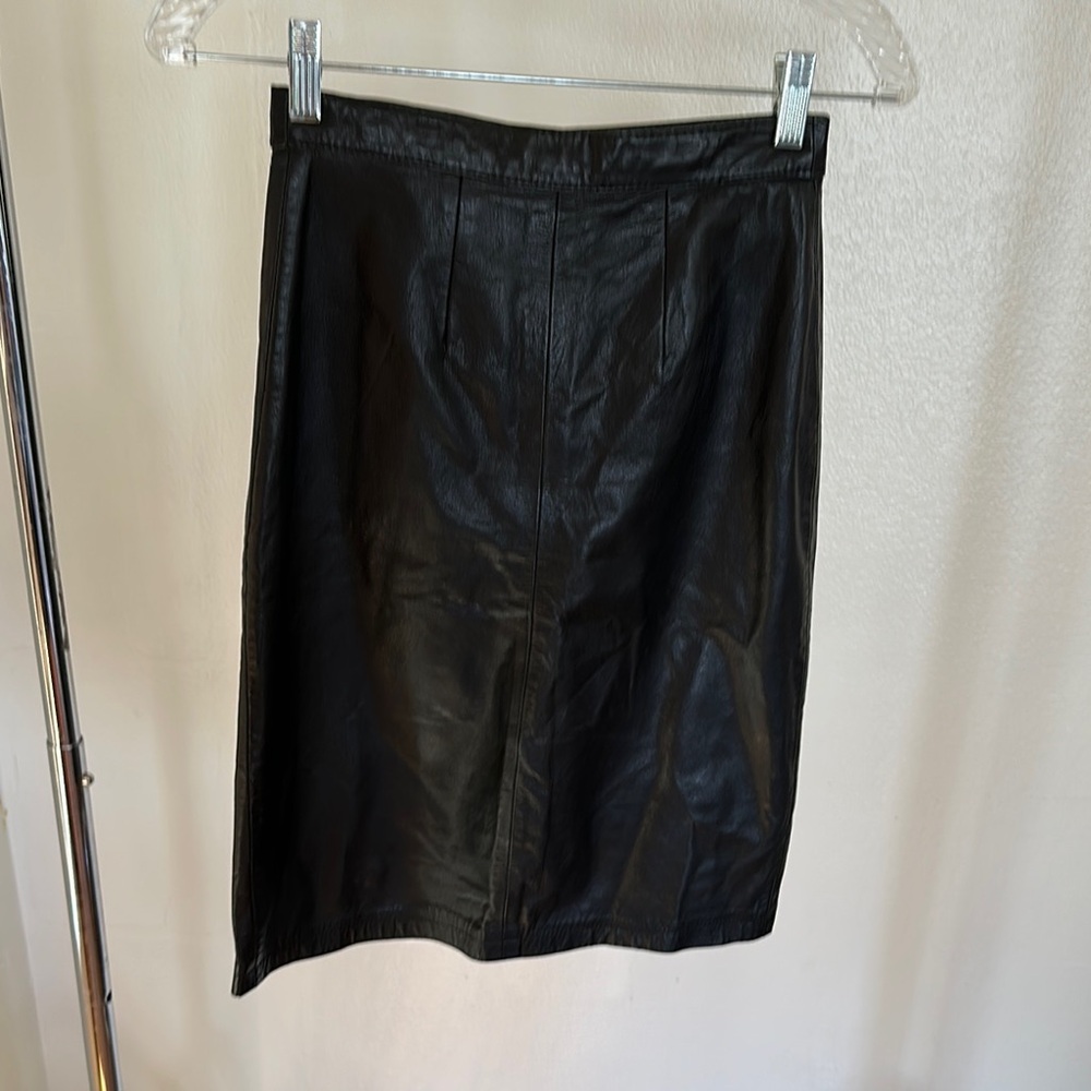 Vintage 1980’s Black Leather Skirt